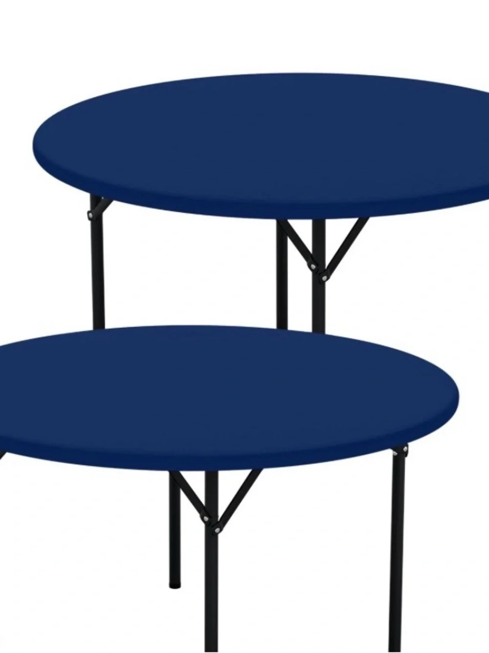 Set of Reusable Polyester Spandex Tablecloths Indoor/Outdoor 36-44” Round - BLUE
